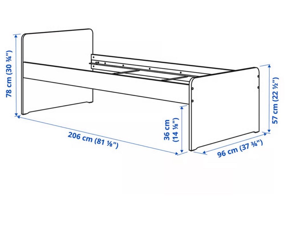 Cama IKEA slakt+ estrado+2 Gavetões