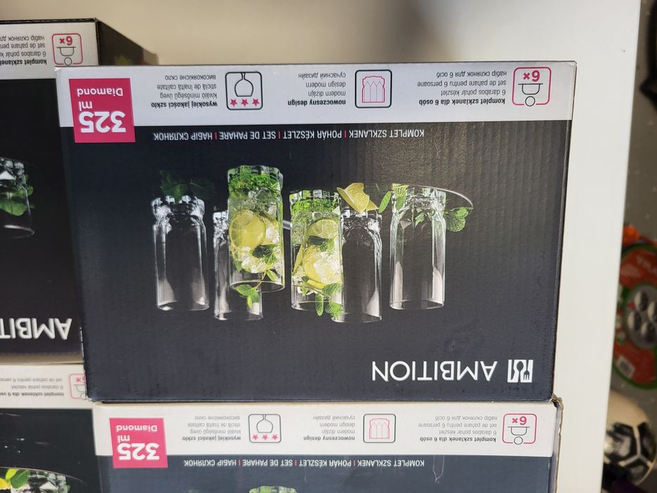 Komplet szklanek 12szt. 2 opakowania Ambition-Nowe!!!