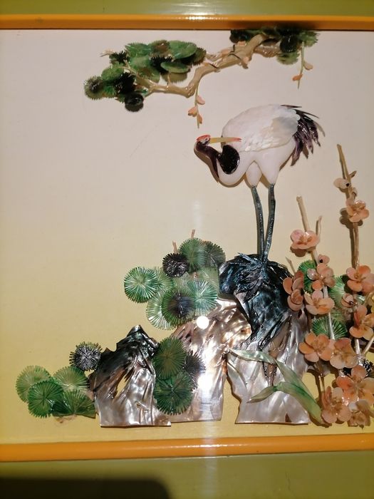 Quadro em Madre Pérola com moldura em madeira