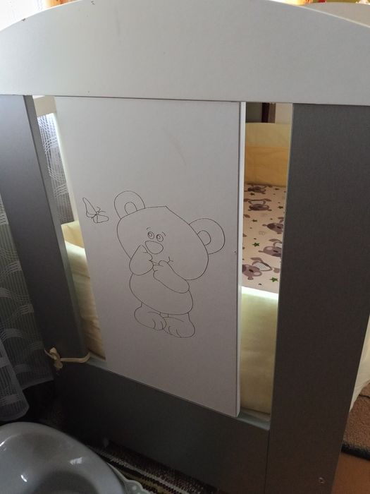 Łóżeczko dziecięce z materacem, bez dolnej szuflady 120×60