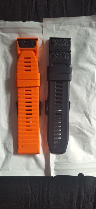 2x Paski sylikonowe czarny i pomarańczowy 26mm do zegarków i zegarka g