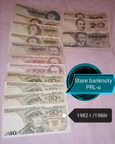 Numizmaty stare banknoty z czasów PRL-u
