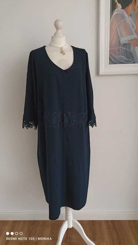 Granatowa sukienka ulla popken plus size