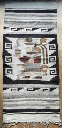 Wełniany geometryczny kilim o wymiarach 67x150 wełna