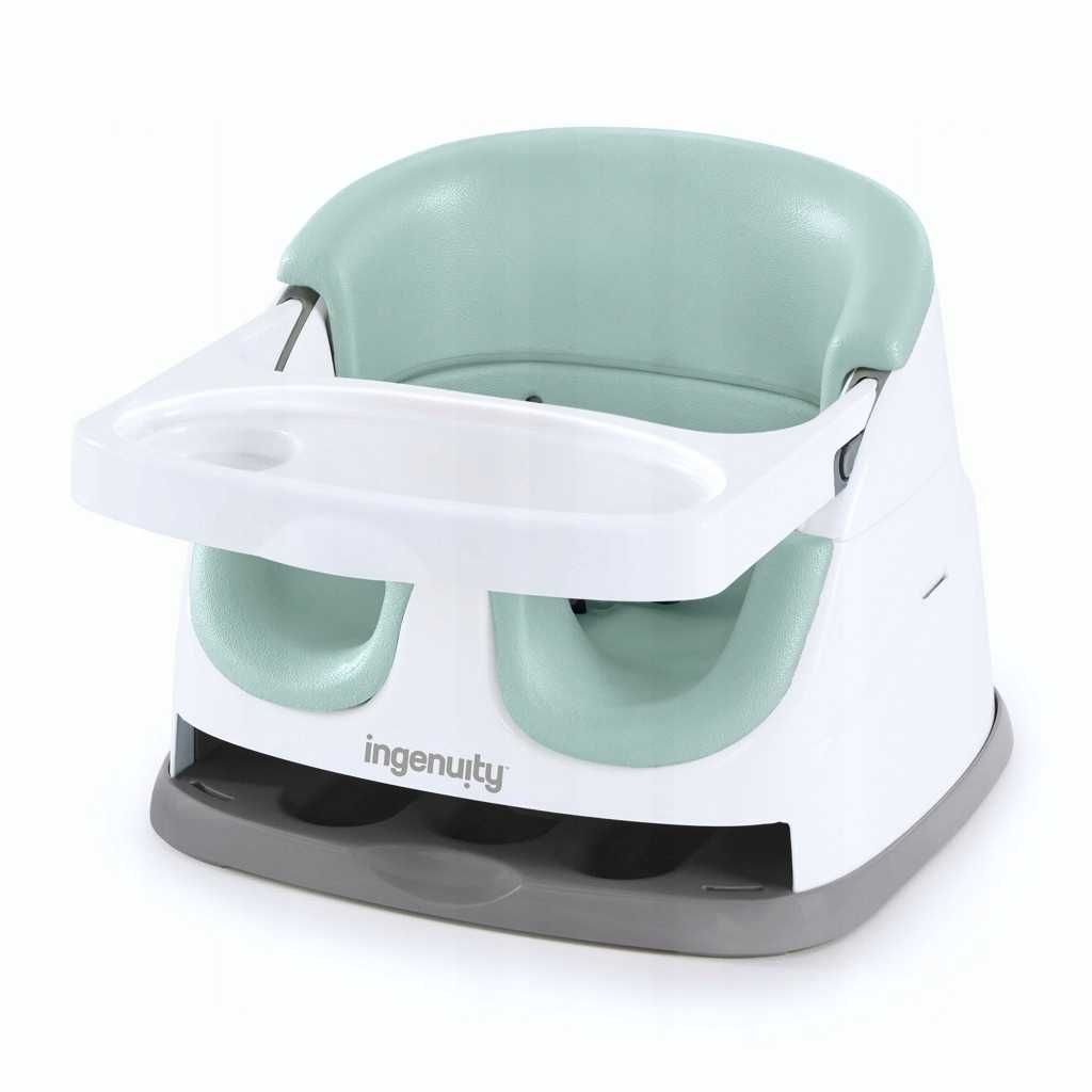 Krzesełko do karmienia Ingenuity Baby Base 2w1, biało-zielone