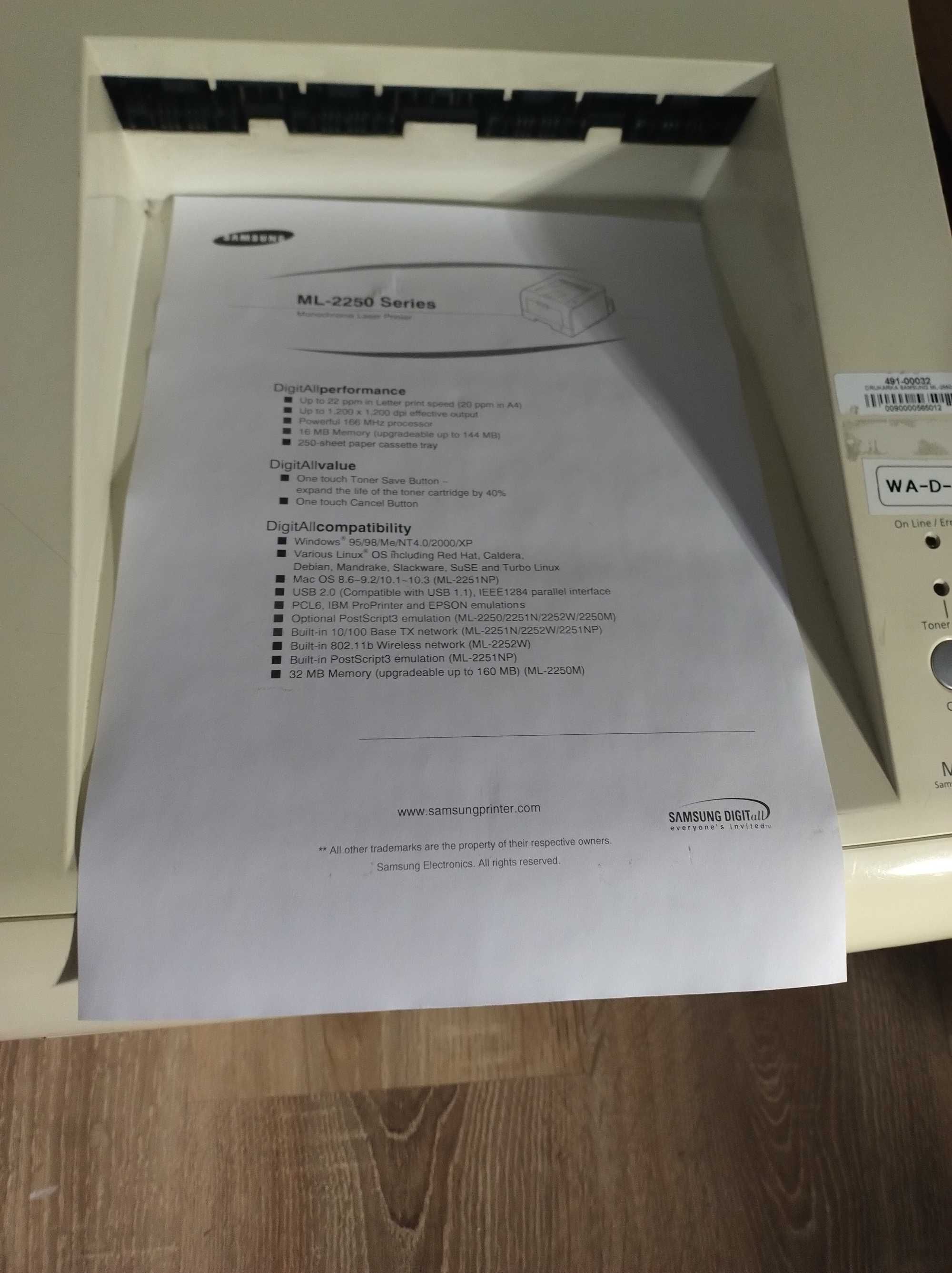 Drukarka laserowa Samsung ML-2250