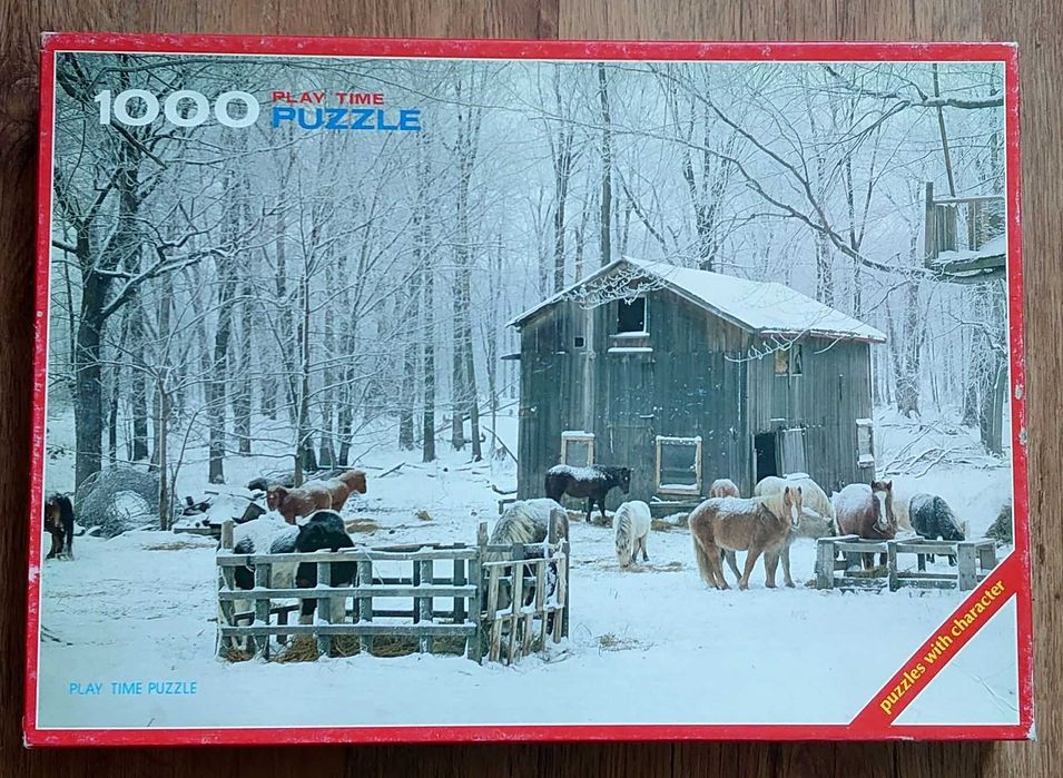Puzzle Play Time 1000 - Konie, zagroda, zima