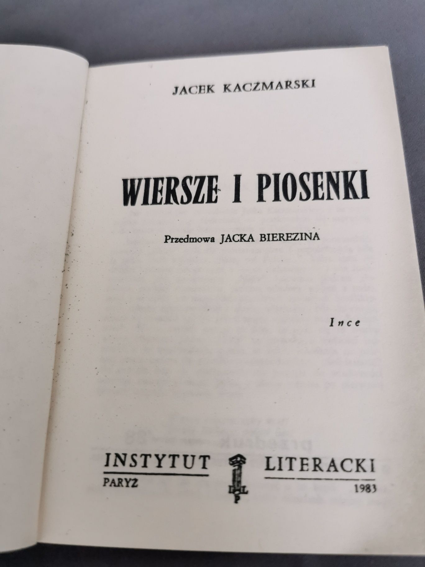 Jacek Kaczmarski Wiersze i piosenki unikat  1983