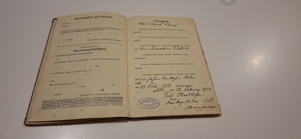 Książeczka Rodziny III Rzesza Niemiecka II Wojna Światowa