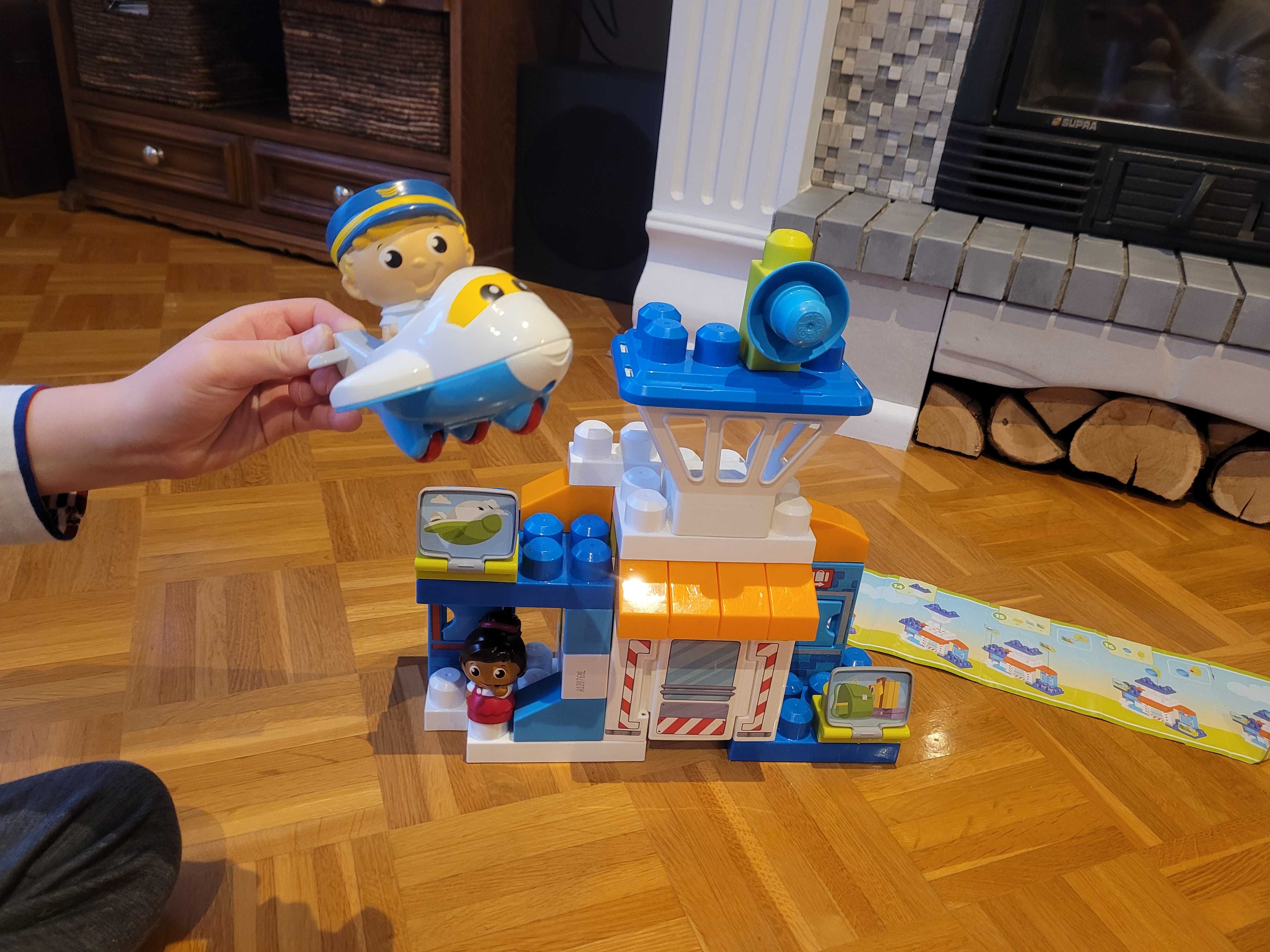 Pierwsze klocki- Mega Bloks , Fisher Price, lotnisko+2 samoloty gratis