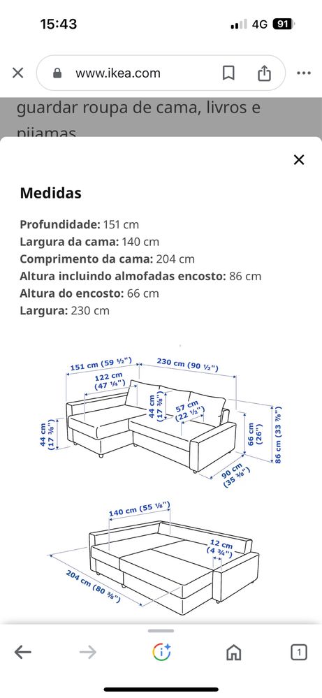 Sofa  cama  bege