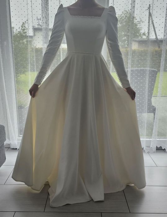 Suknia ślubna - piękna, błyszcząca, rozmiar S