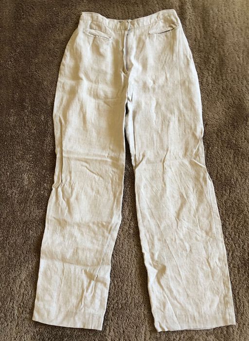 Штани палаццо з льону