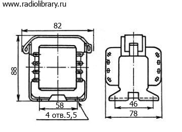 58Вт, 4х6.3в(5в) (12/24в), ТН-44-127/220-50 трансформаторы накальные