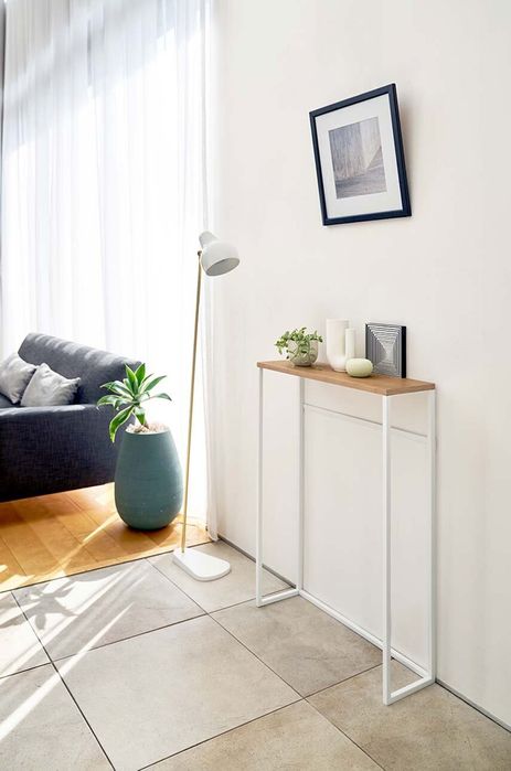 Konsola stolik z metalu Tower 60x81x19 cm biała WESTW!NG