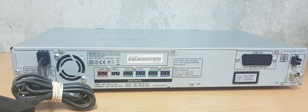 Leitor DVD DAV-DZ100 + Colunas 5.1 e subwoofer Sony