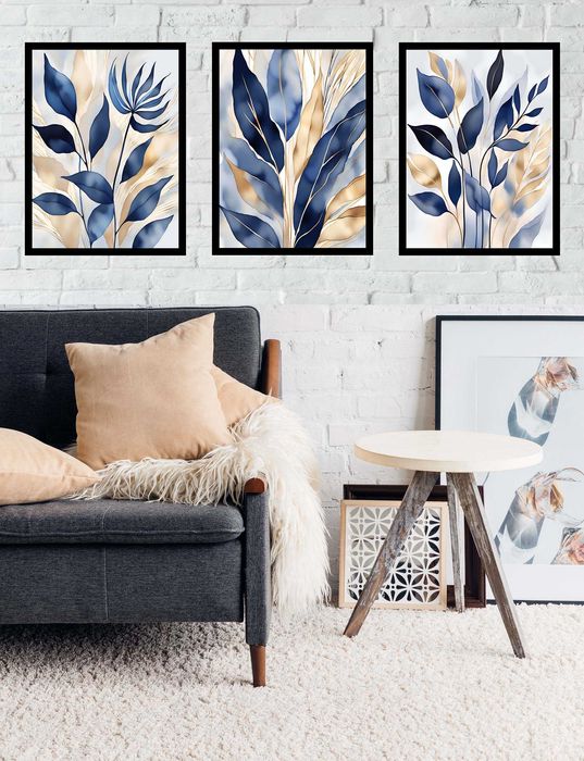 30x40 obrazy w ramie plakaty ramka LIŚCIE KWIATY NATURA SALON BOHO