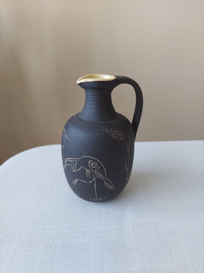Wazon Ceramiczny Sgraffito - Żurawie- Azja