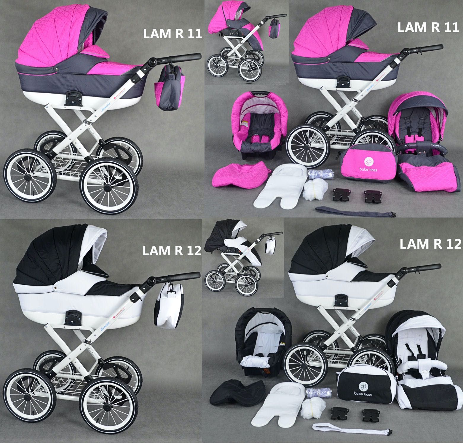 NOWY Wózek Dziecięcy Lameiro Retro 3w1 Wielofunkcyjny Klasyczny