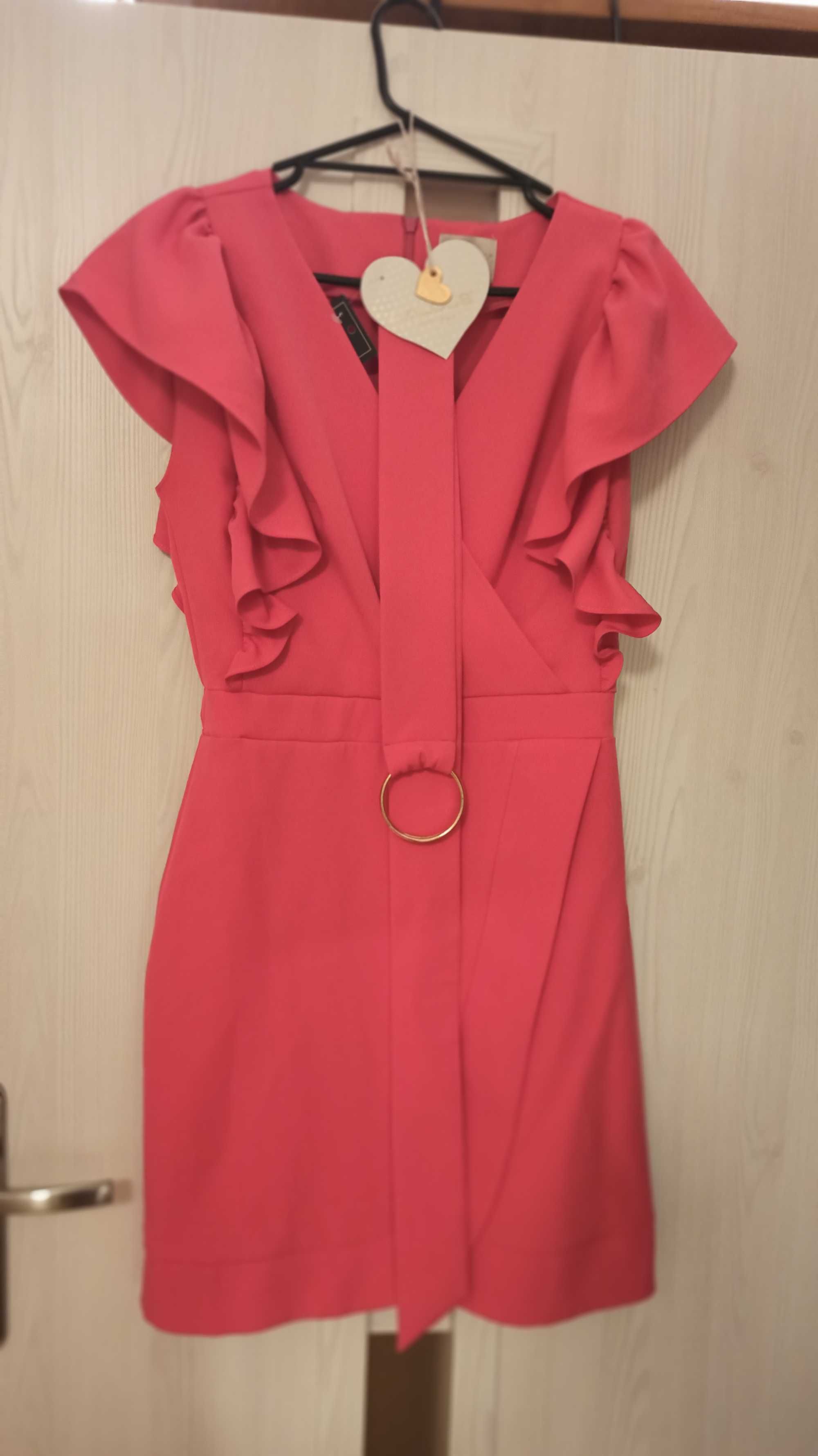 Sukienka czerwona elegancka 36 - S wesele święta sesja  NOWA