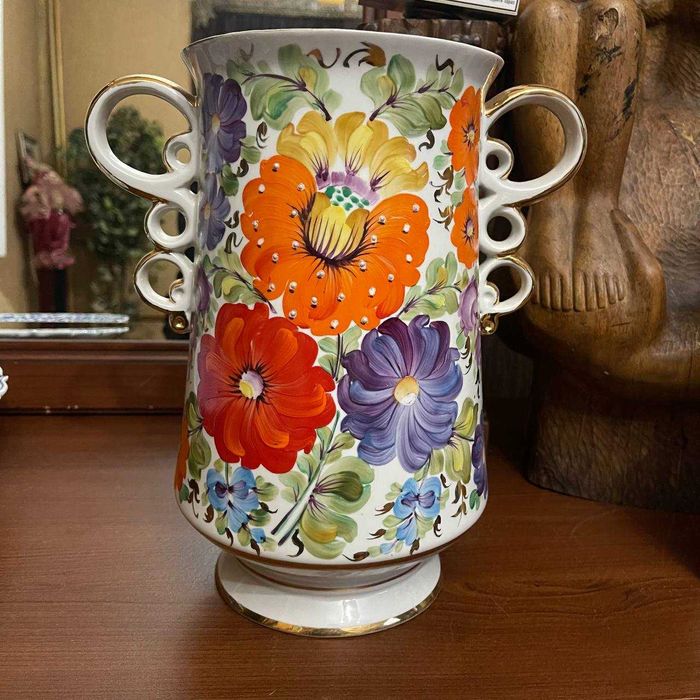 Вінтажна порцелянова ваза  Самоцвіти Коростень