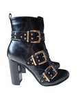 Nowe czarne buty na obcasie botki 36 BonPrix Rainbow ćwieki klamry