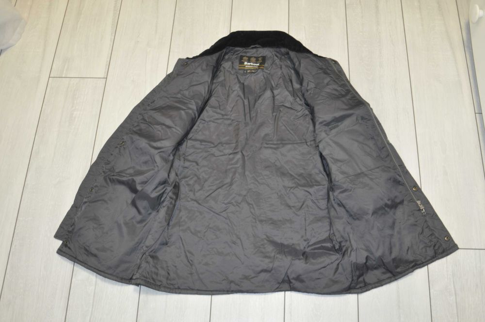 barbour утепленная серая куртка оригинал л