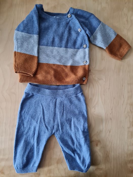 Sweter i spodenki komplet dzianinowy niemowlęcy H&M