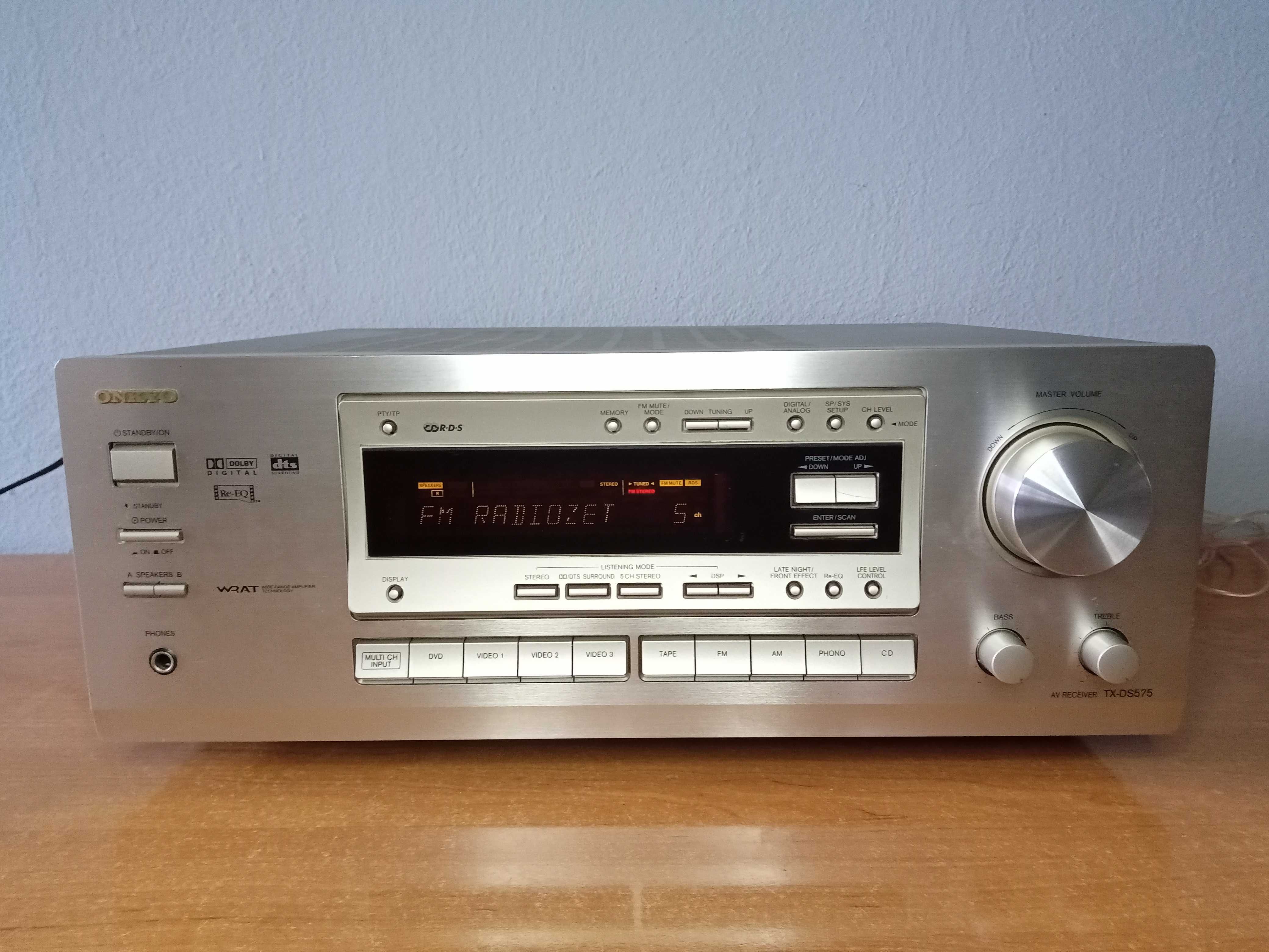 Onkyo TX-DS575 amplituner Audio Video srebrny