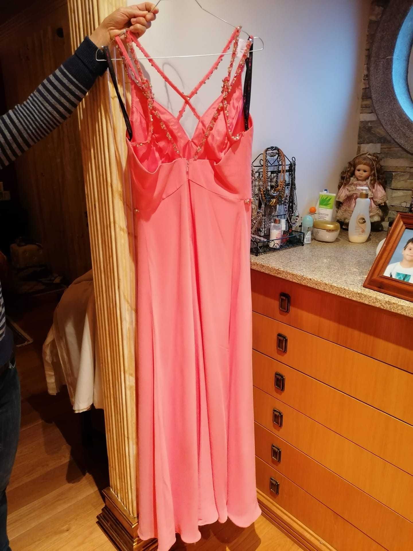 Vestido Salmão de Cerimónia