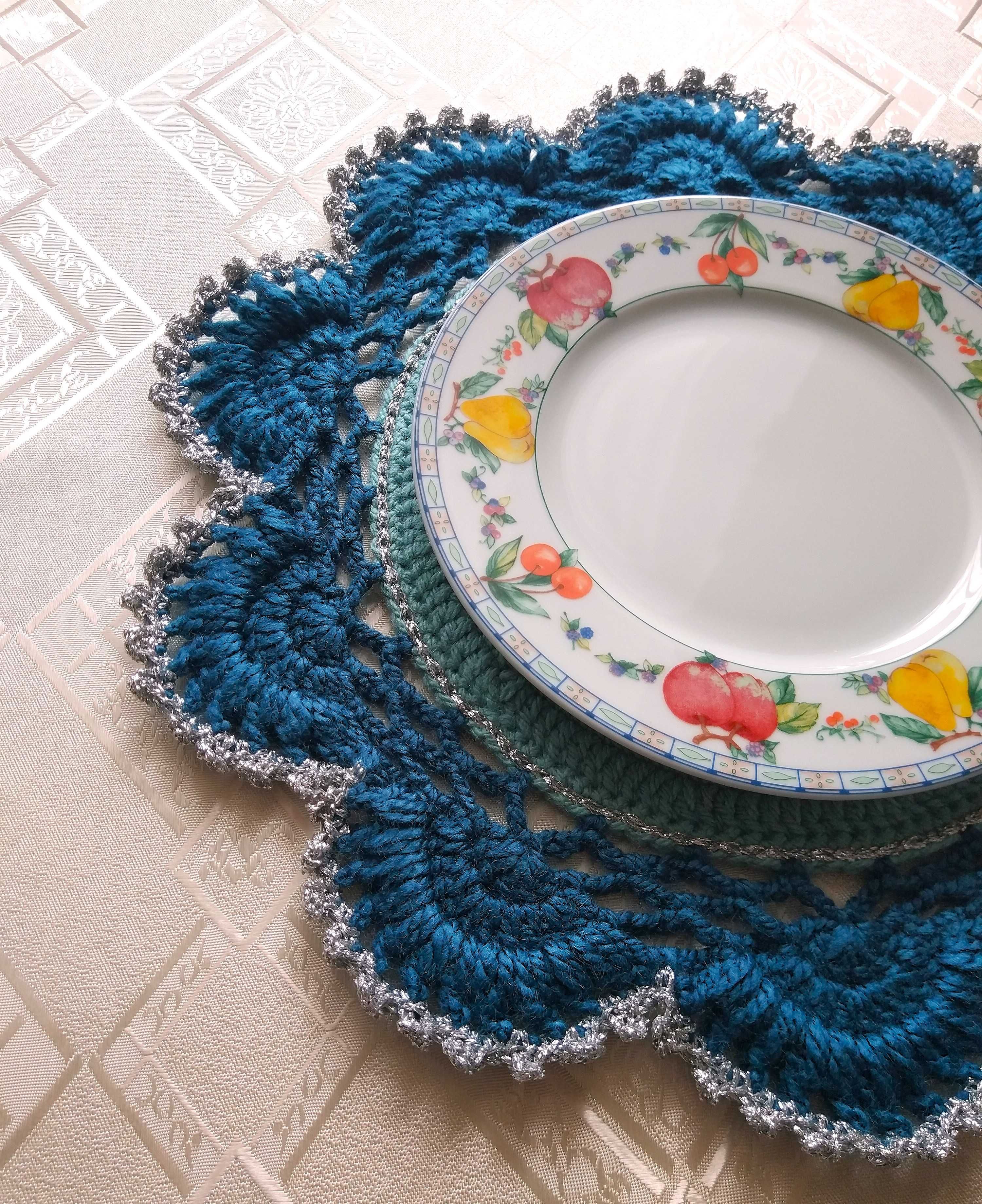 Serwetki podkładki szydełko handmade zestaw 4 szt.
