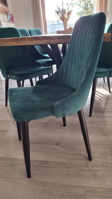 Krzesla butelkowa zieleń 8szt