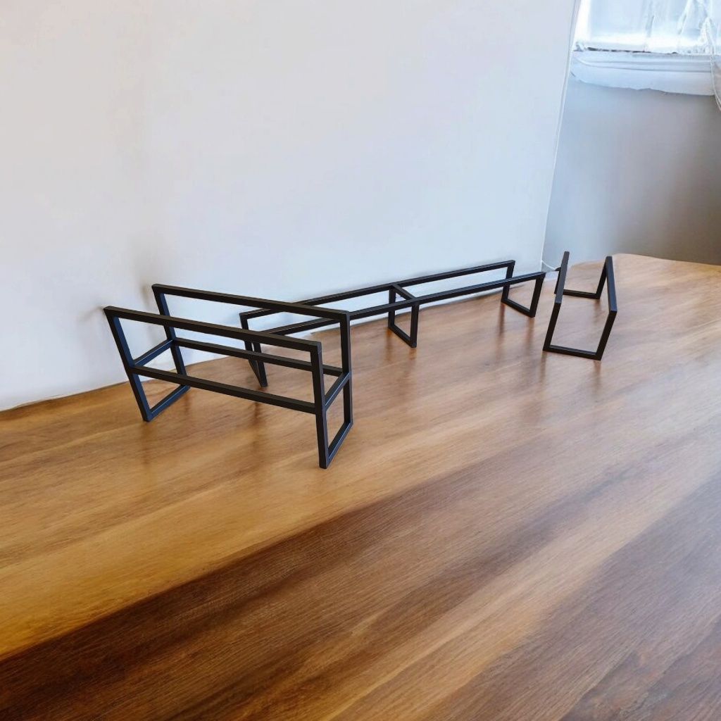 Stojak na buty obuwie metalowy loft design solidny 63x20 Czarny