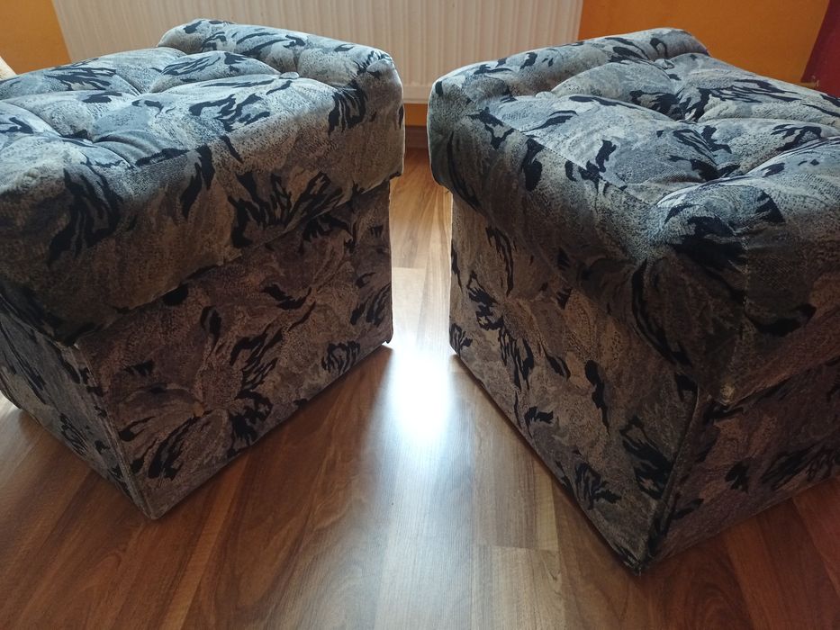 2 duże pufy ze schowkiem pufa