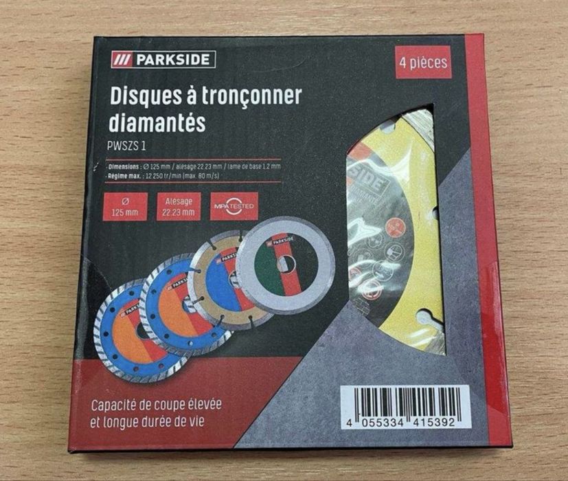 Набор алмазных кругов по гресу/керамике/камень/бетон 125мм 4 шт и 230Ф