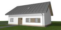 Indywidualny projekt domu parterowego 4 pokoje+salon 128 m2 kompletny