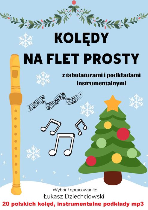 Nuty na flet prosty kolędy (21) i znane piosenki (26) 2 książki, nowe