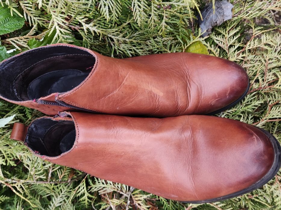 Skórzane trzewiki botki Lasocki brązowe