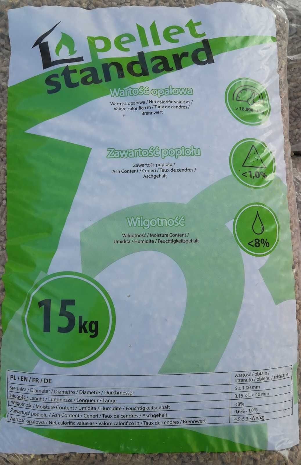 pelet PELLET drzewny SOSNOWY  15kg worki EN plus A1 dostawa GRATIS