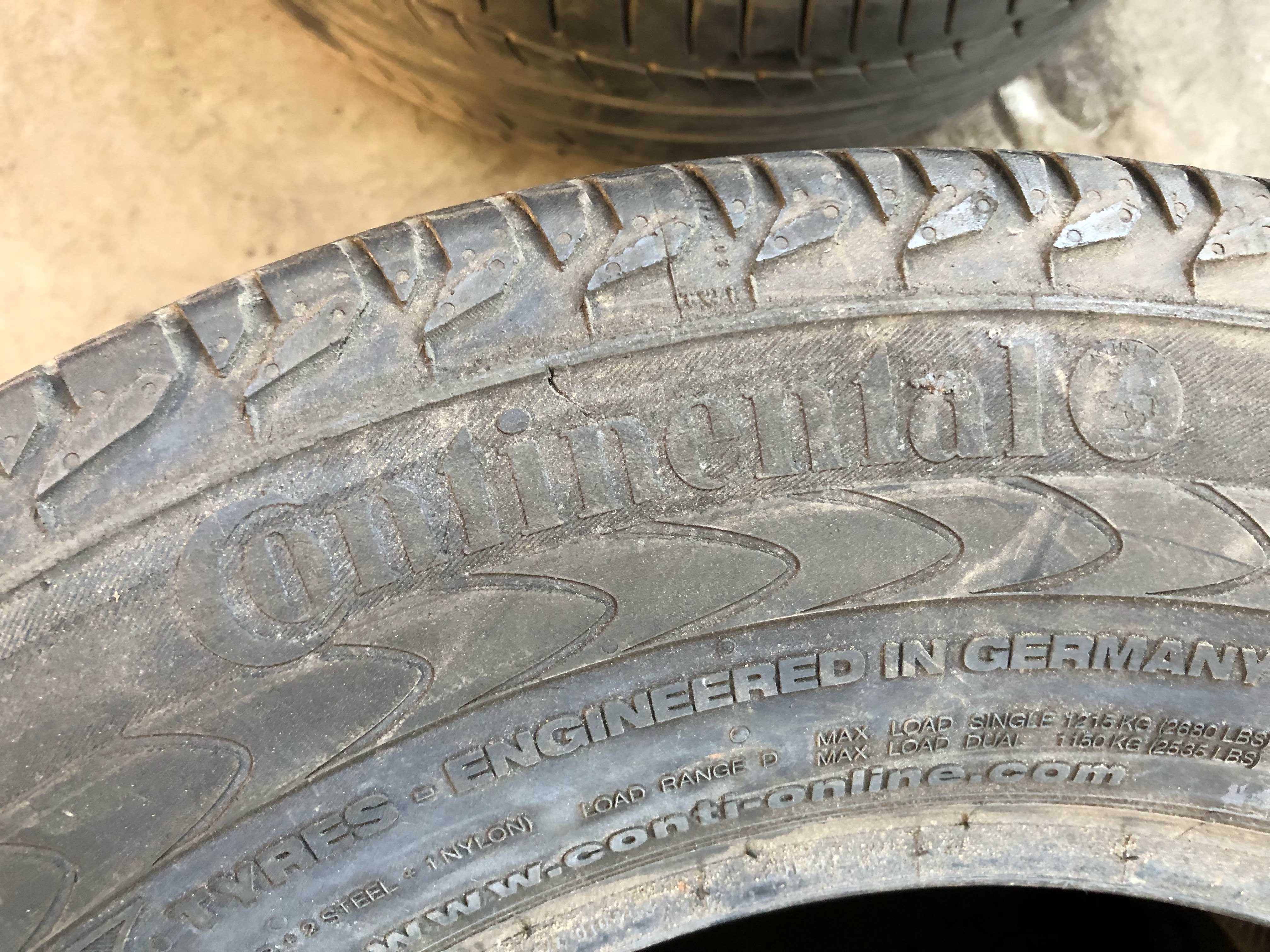 235/65R16C Dwie używane opony letnie do Busa Continental