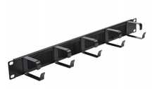 Organizator Organizer Kabli RACK 19'' 1U Metalowy Szczotkowy Czarny