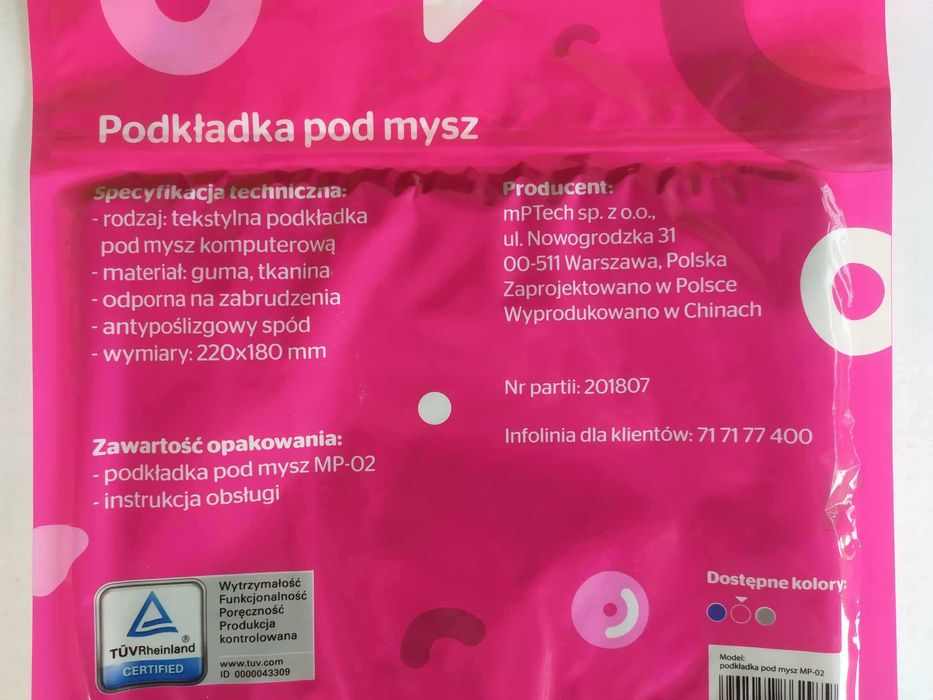 Podkładka Pod Myszkę RÓŻOWA