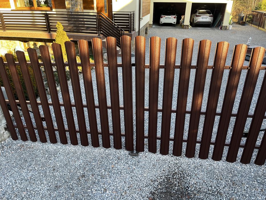 Brama aluminiowe sztachety dwuskrzydłowa 2x plus furtka