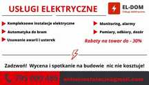 Elektryk, towar-30%, usługi elektryczne, instalacje, Pomiary