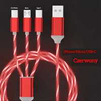 Przewód kabel ładowania 3 w 1 / iPhone / USB-C / Micro - trzy kolory