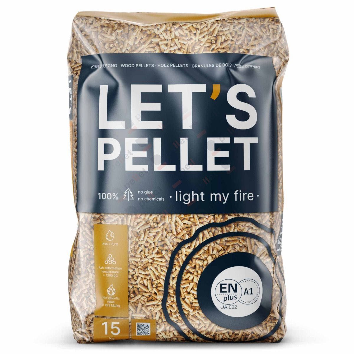 Pellet Certfikowany LET'S PELLET 100% Sosna Sosnowy Pelet Czysty
