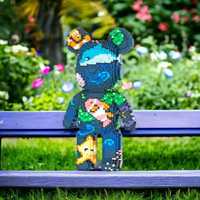 Акція 1+1=3. Magic Blocks Конструктор 3d Bearbrick "Космос" 41 см