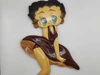 Figurka drewniana do zawieszenia Betty Boop Vintage stara K10