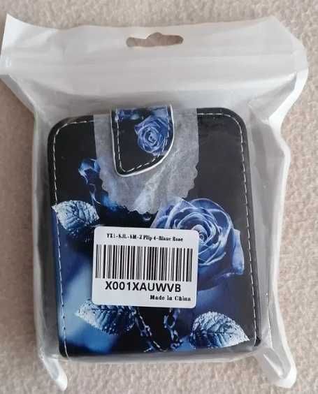 Etui z klapką na magnes do Samsung Z Flip 4 Niebieska Róża