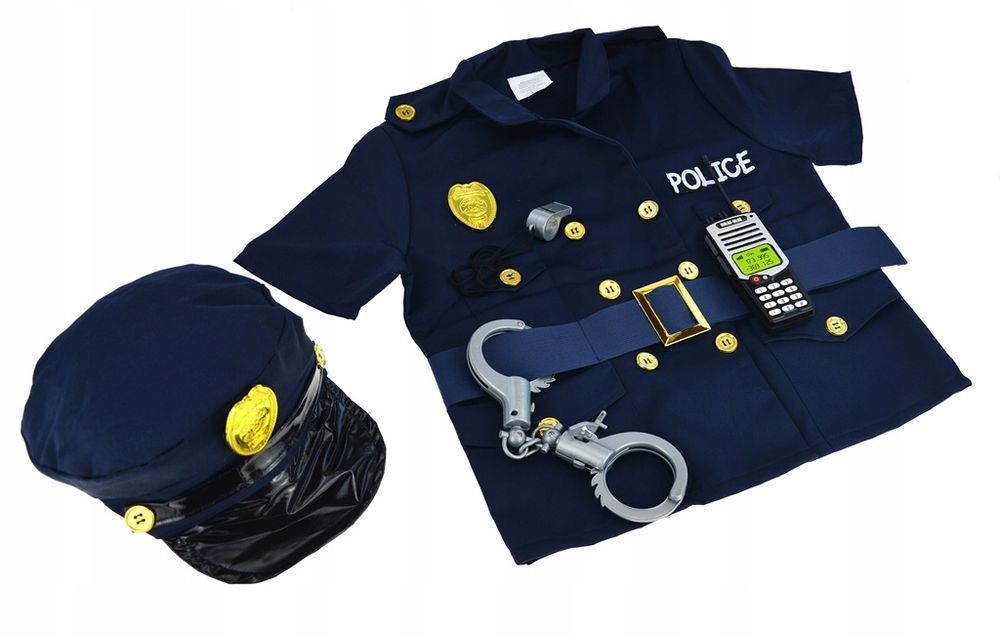 Strój Policjanta Kostium Przebranie Akcesoria Czapka Mały Policjant